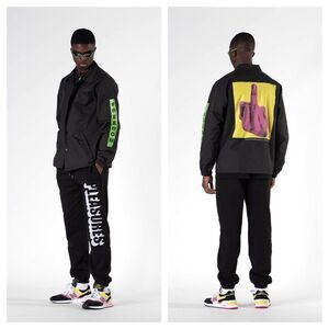 PLEASURES HARDCORE FREEDOM COACH BLACK NYLON JACKET